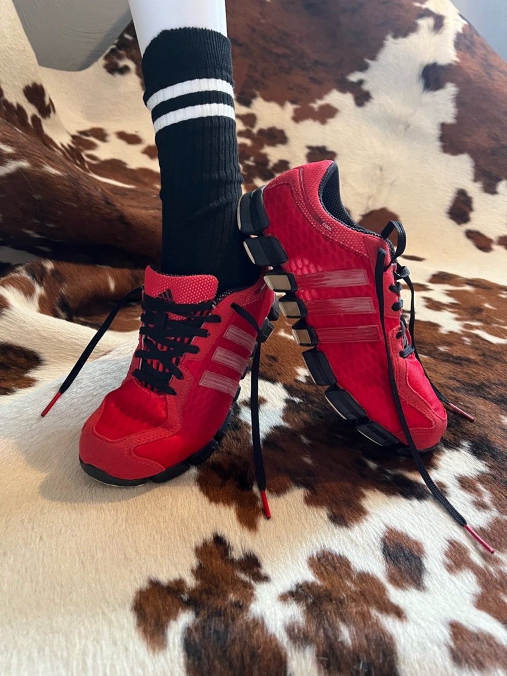 adidas Red and Black Men's Athletic Sneakers